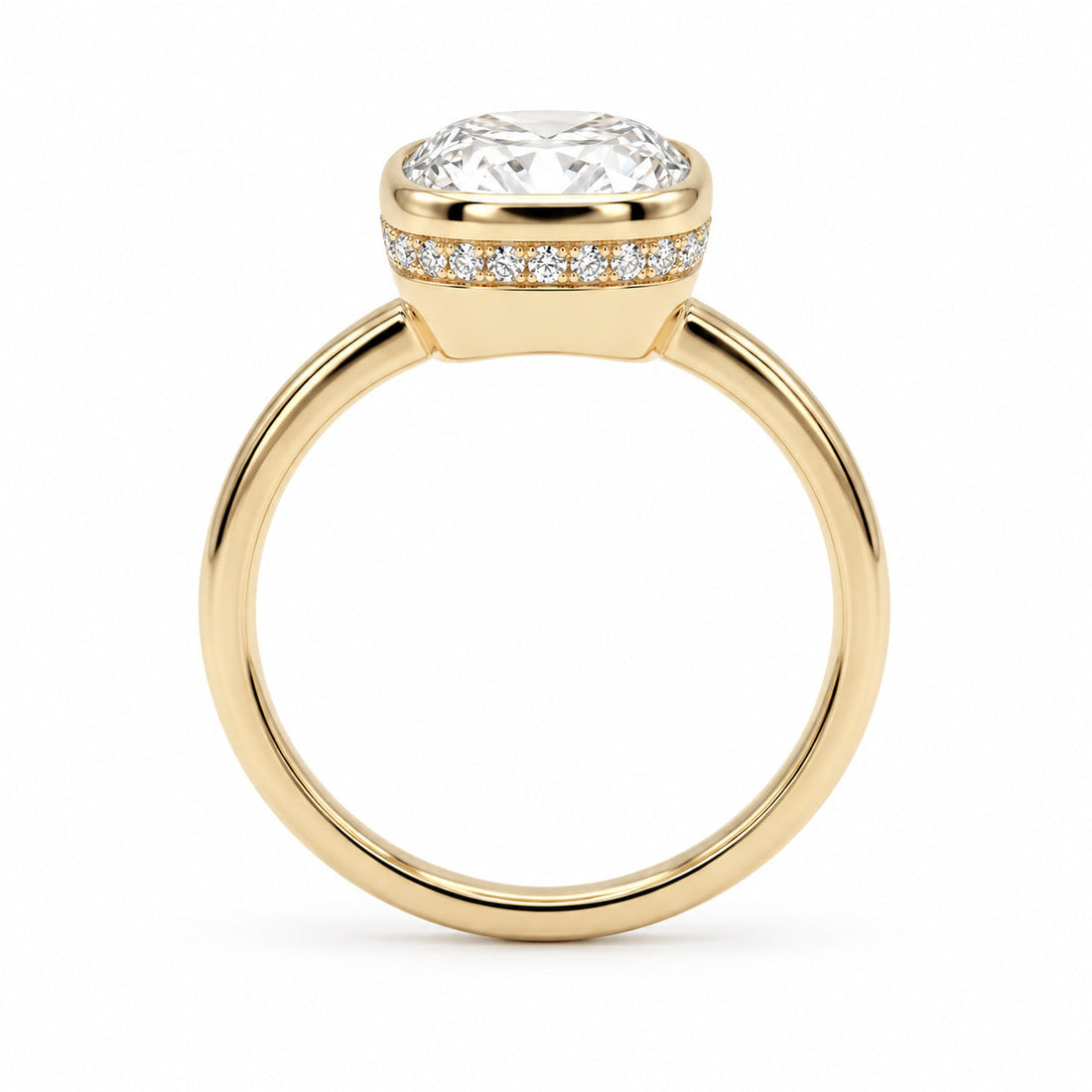 The Frame bezel-set lab diamond engagement ring, view 4