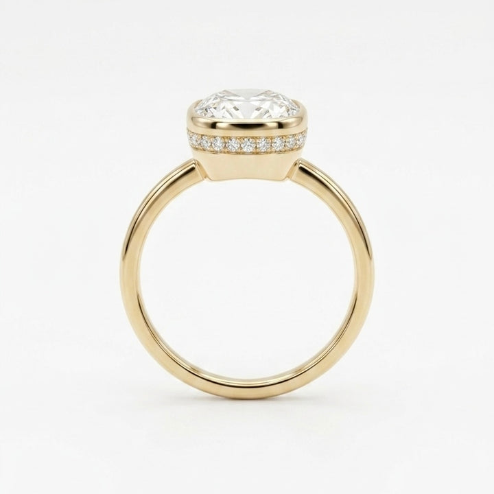 Cushion Bezel-Set Diamond Ring, "The Frame"