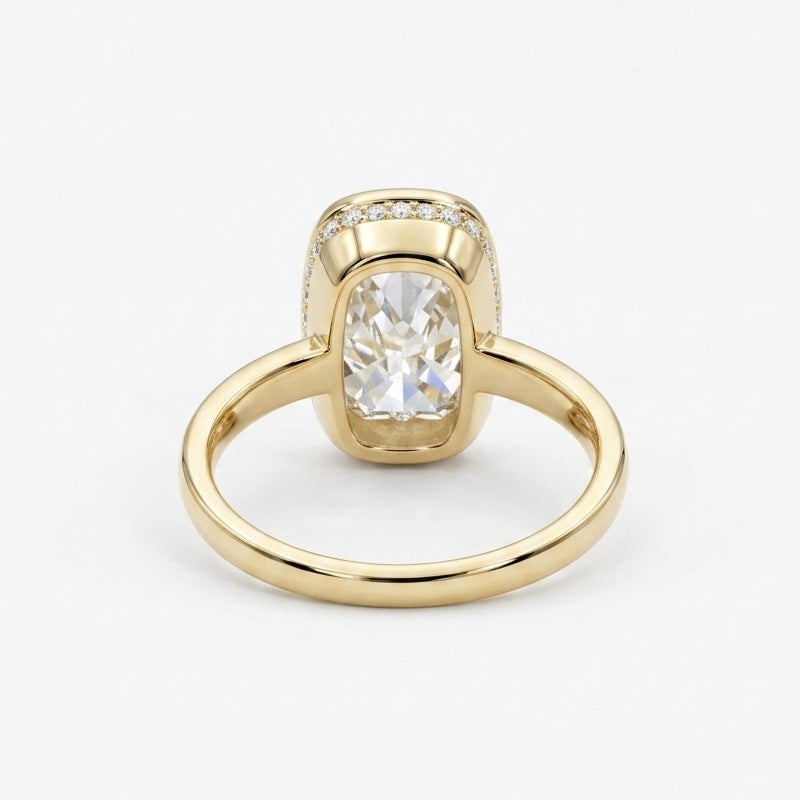 Cushion Bezel-Set Diamond Ring, "The Frame"