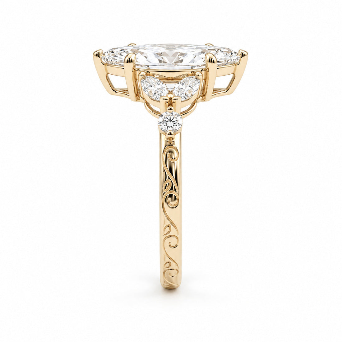 The Rapunzel marquise lab diamond engagement ring, view 2