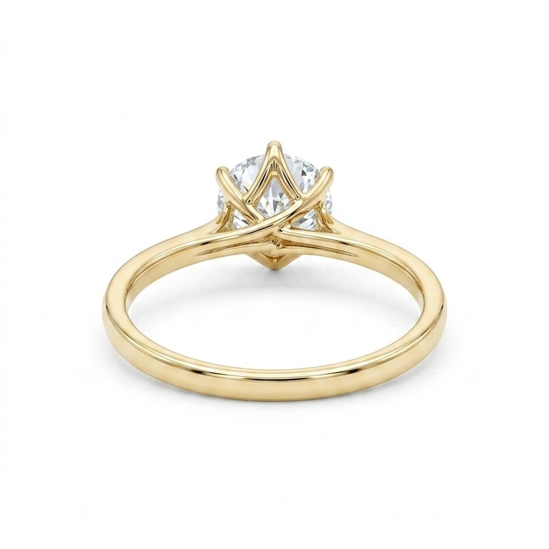 Round Solitaire Diamond Ring, "The Tiffany"