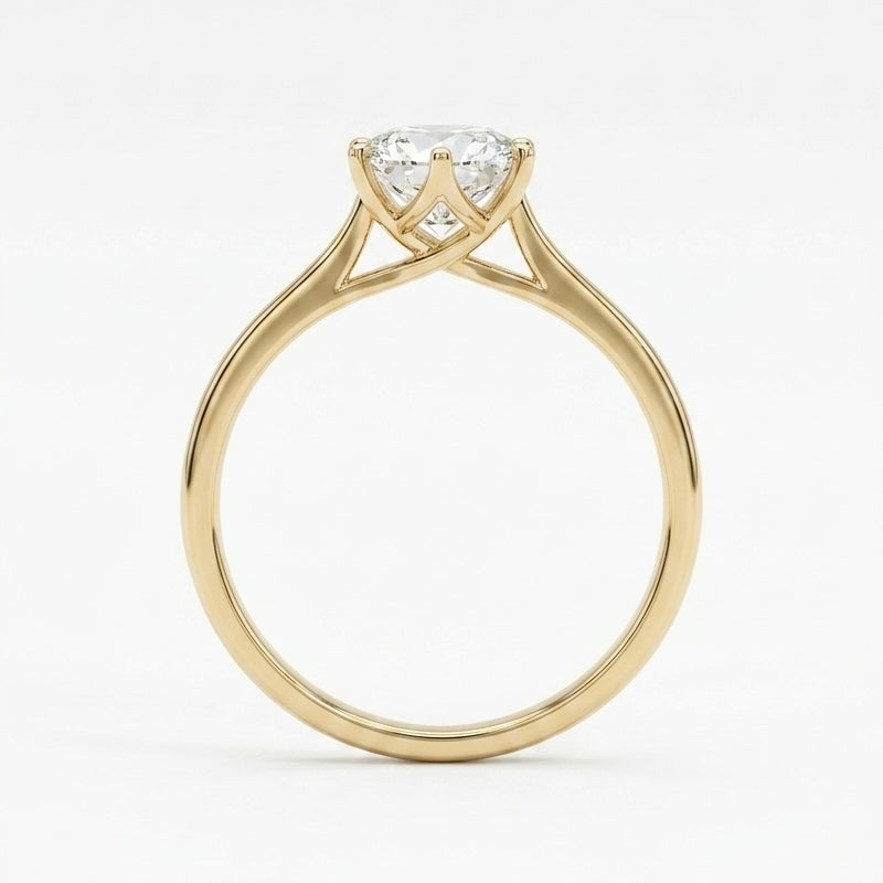 Round Solitaire Diamond Ring, "The Tiffany"