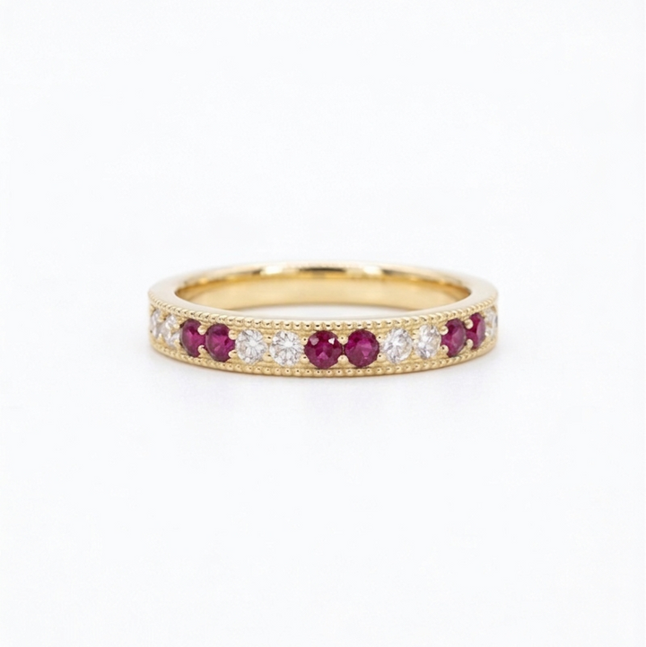 Ruby & Diamond Eternity Vintage Band (2.5mm, 1.25ctw)
