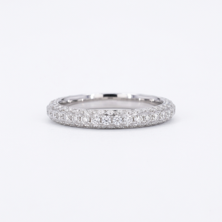 1.20ctw Three-Row Diamond 3/4 Eternity Band (3mm)