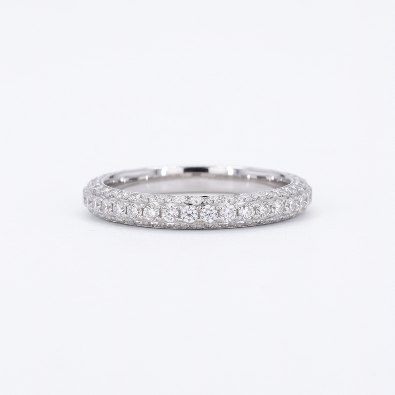 1.20ctw Three-Row Diamond 3/4 Eternity Band (3mm)