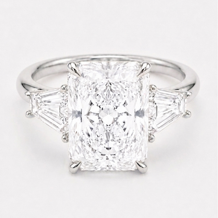 3.00ct Radiant Diamond Three-Stone Ring, "The Silhouette"