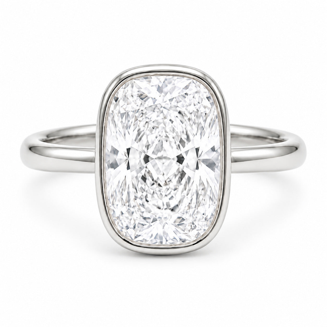 The Frame bezel-set lab diamond engagement ring in 14K white gold