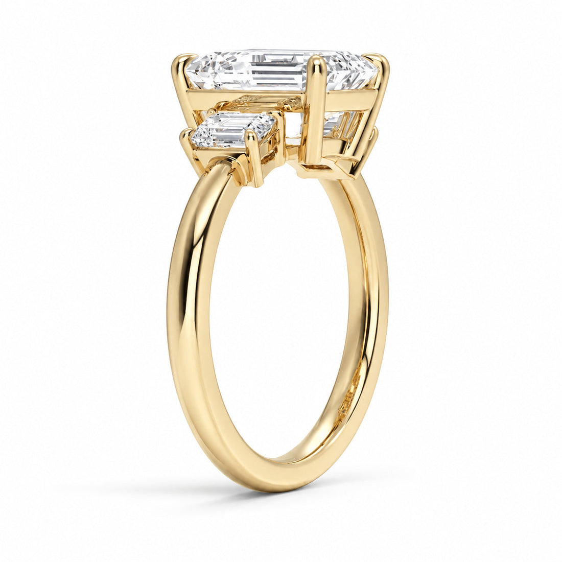 Prime Trilogy emerald-cut lab diamond three-stone ring, view 2