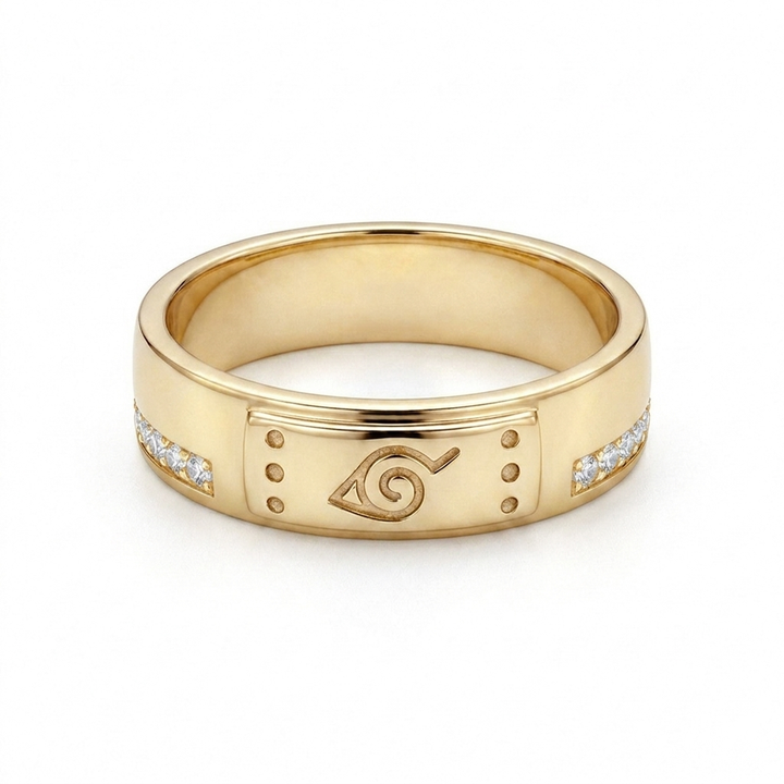 “Fallen Leaf” — Hidden Leaf Wedding Band, 5mm