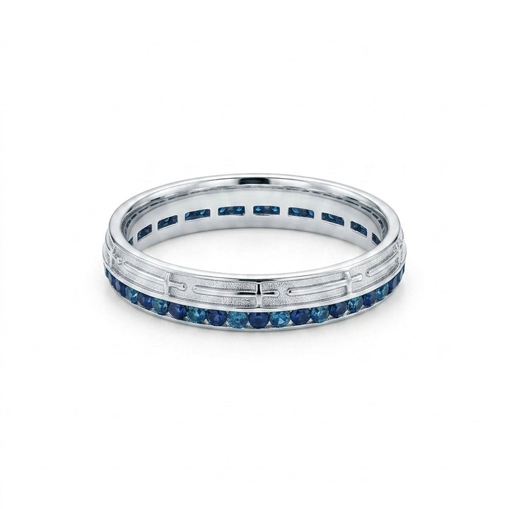 Stretch & Sword — Channel-Set Wedding Band, 4mm