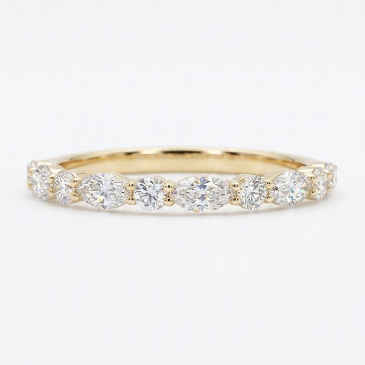 Round & Marquise Diamond Half-Eternity Band (0.535ctw)