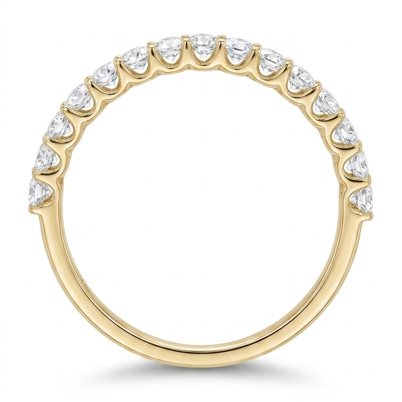 1.50ctw Emerald Diamond Half-Eternity Band (2.5mm)