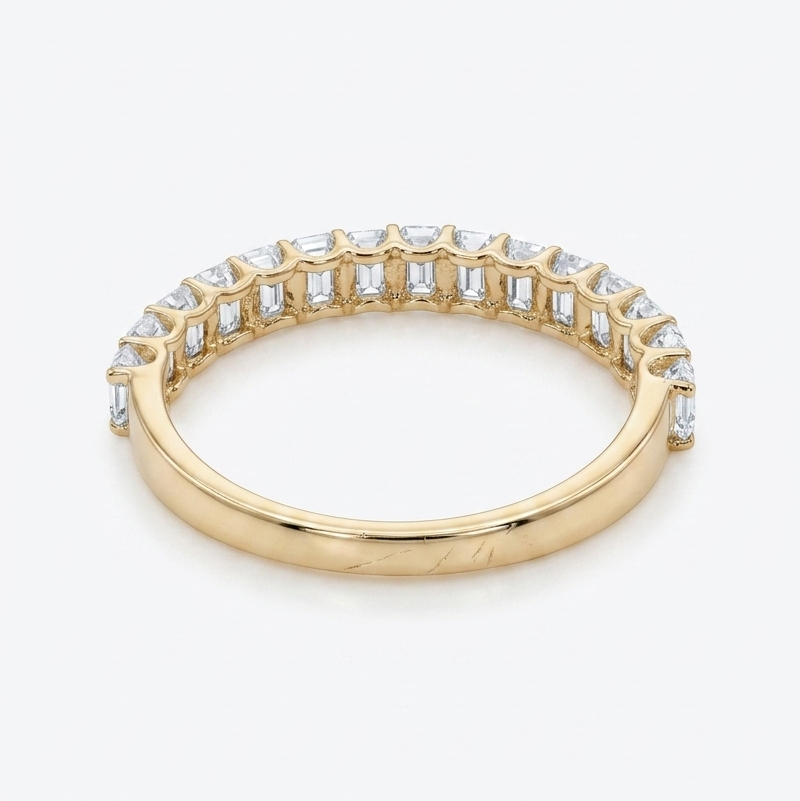 1.50ctw Emerald Diamond Half-Eternity Band (2.5mm)