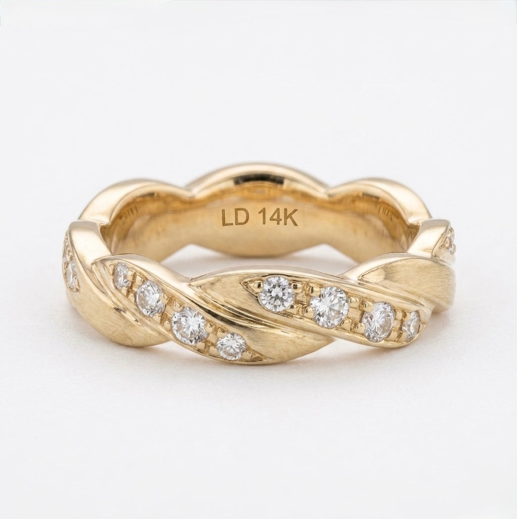 The Vine Twist diamond wedding band, 5mm, view 4