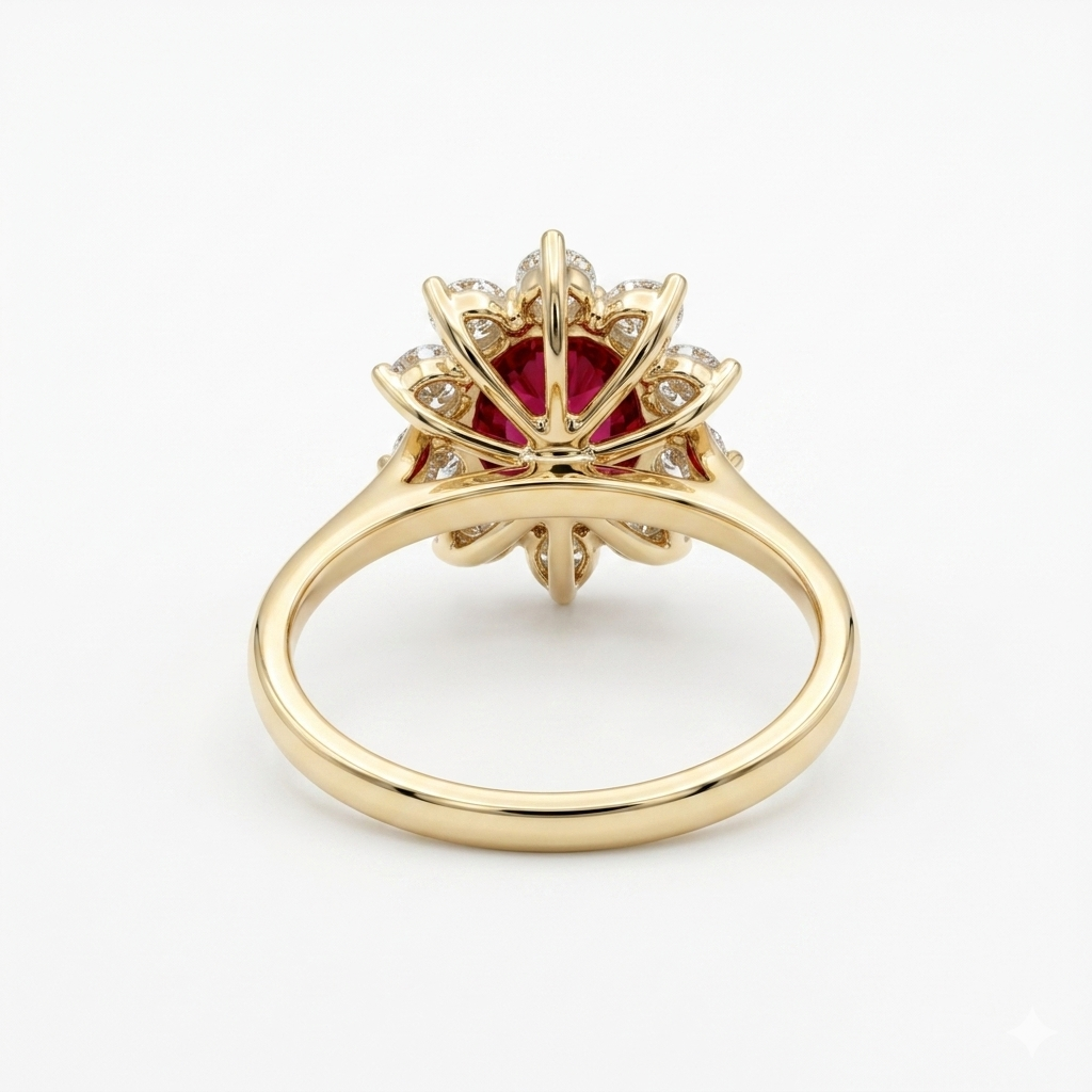 The Diana — Ruby Diamond Cluster Ring