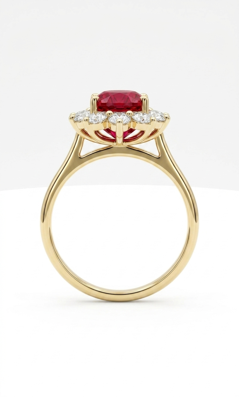 The Diana — Ruby Diamond Cluster Ring