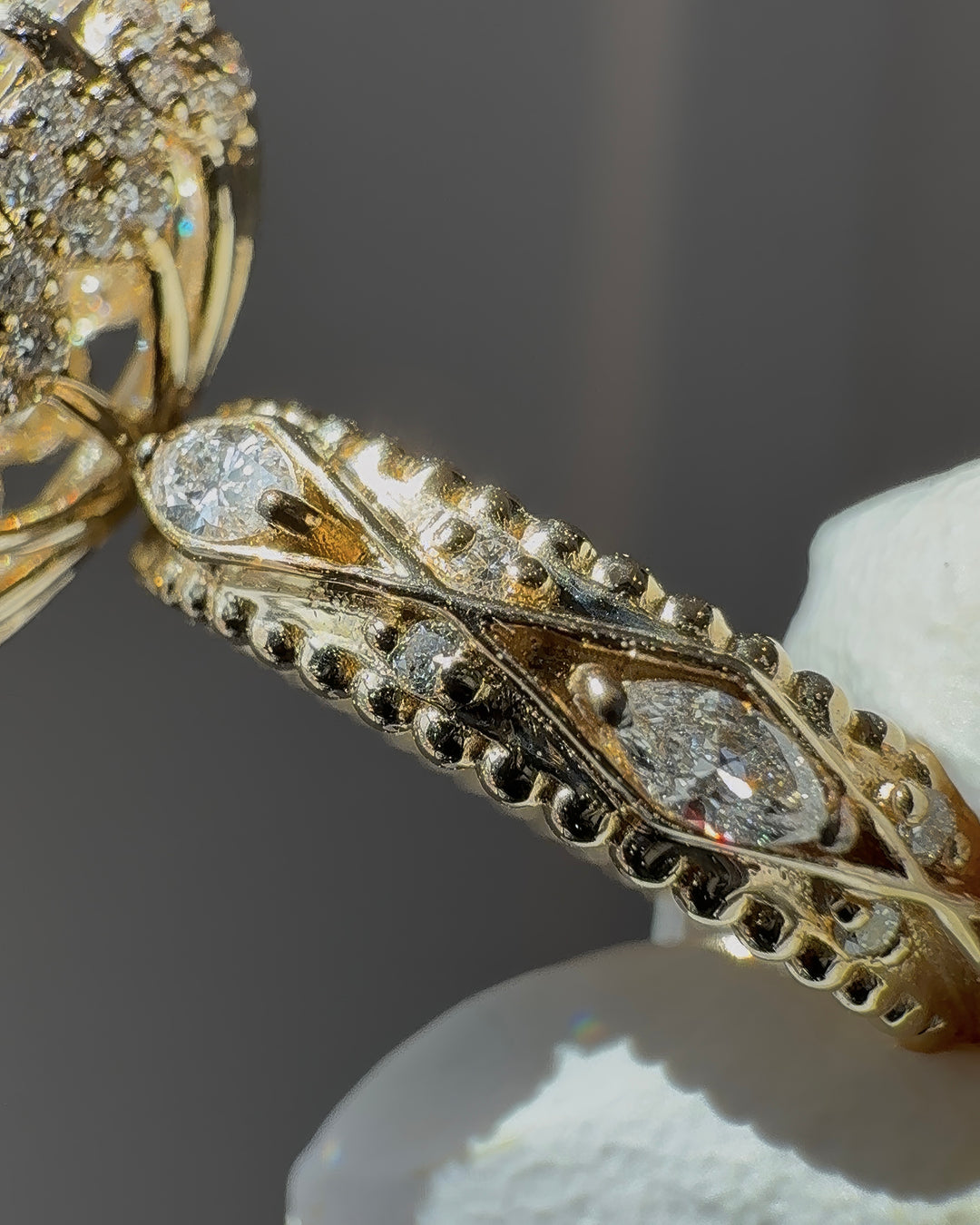 2.75ct Moval Diamond Ring with Vintage Milgrain, "The Juliette"