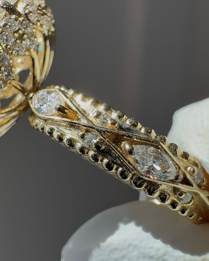 2.75ct Moval Diamond Ring with Vintage Milgrain, "The Juliette"