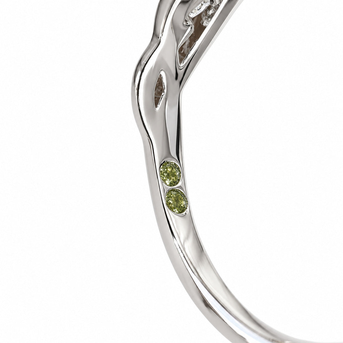The Gardenia marquise lab diamond vine engagement ring, view 6