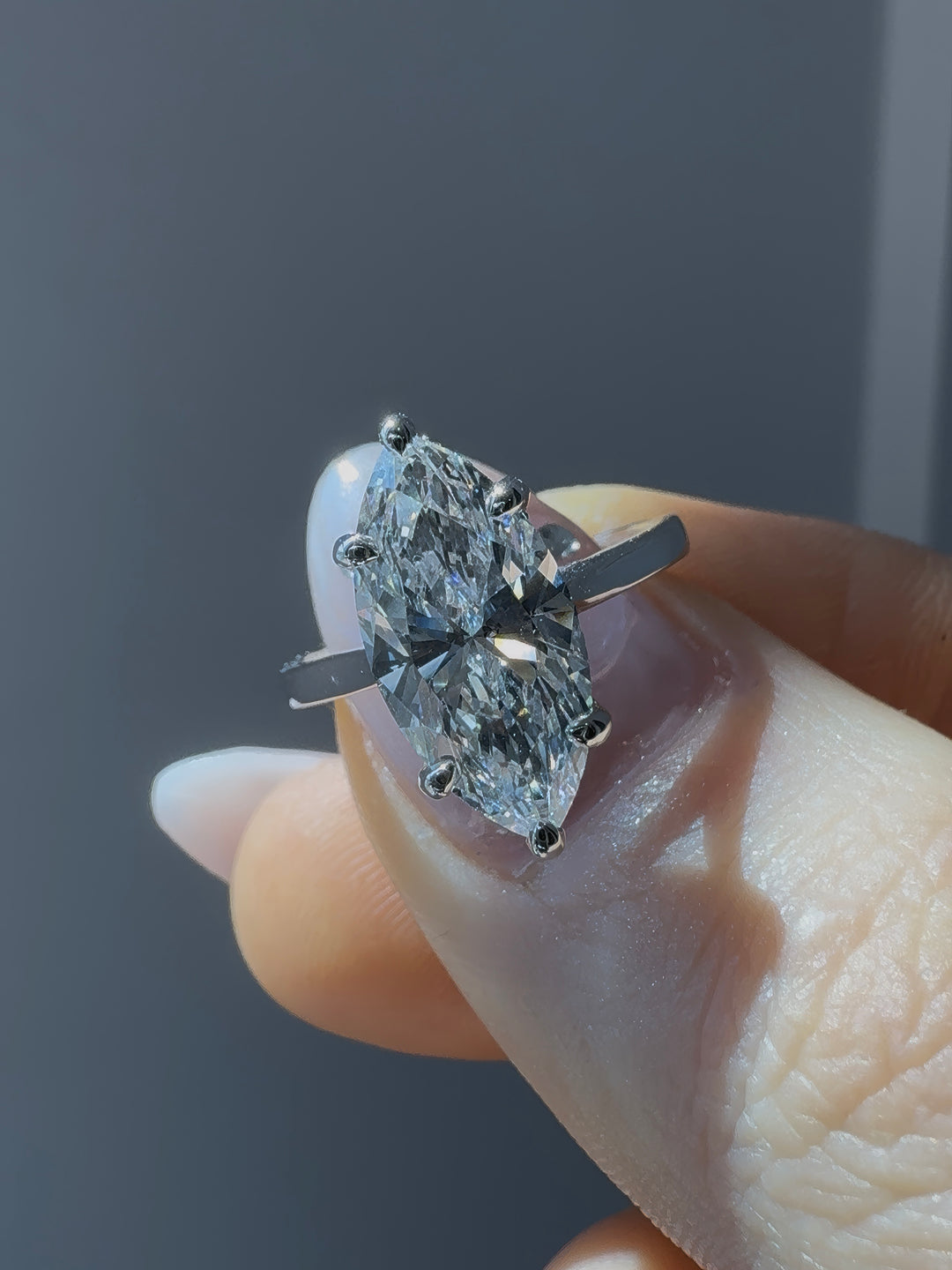 3.00ct Marquise Diamond Classic Solitaire Ring, "The Aurora"