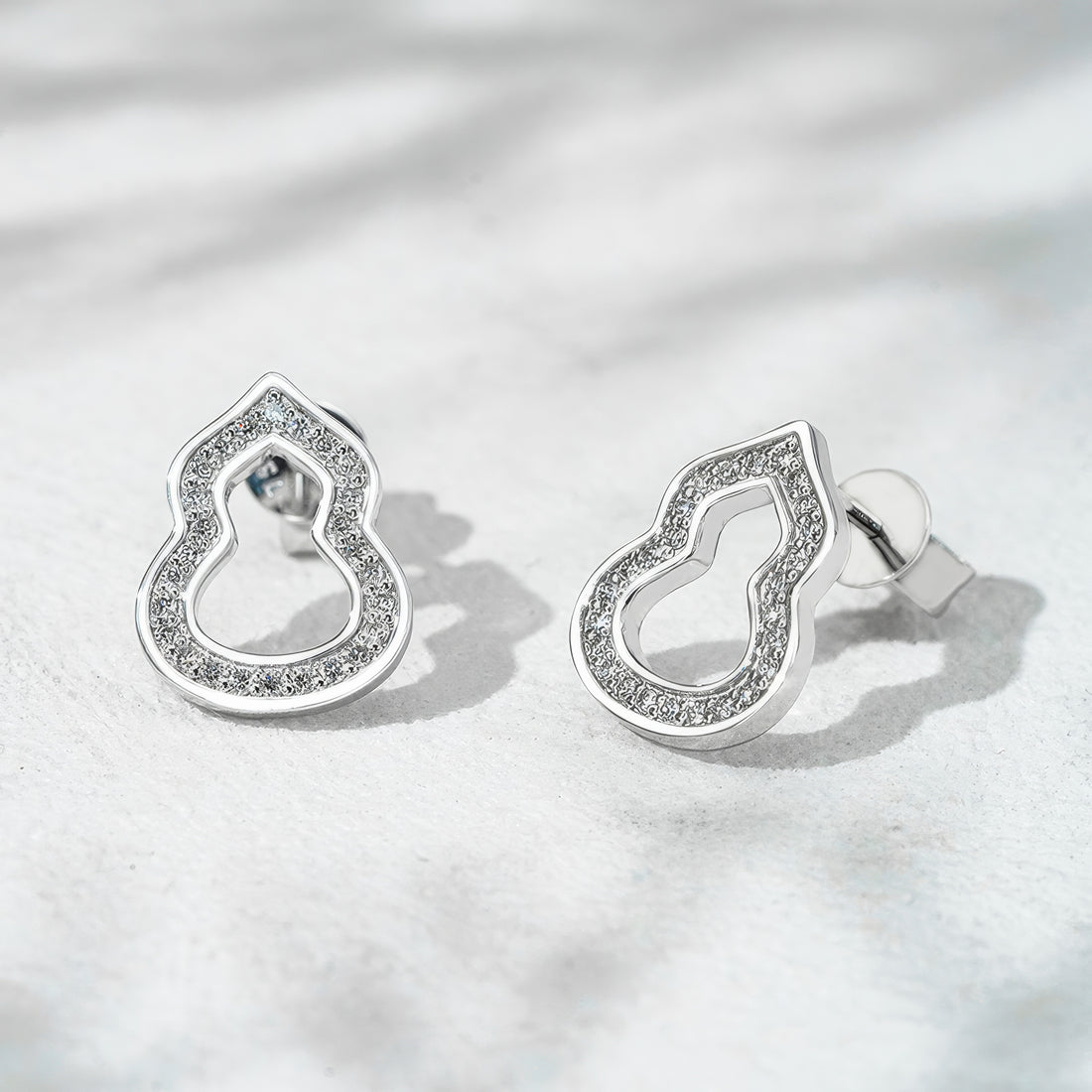 Elara openwork lab diamond earrings, view 6