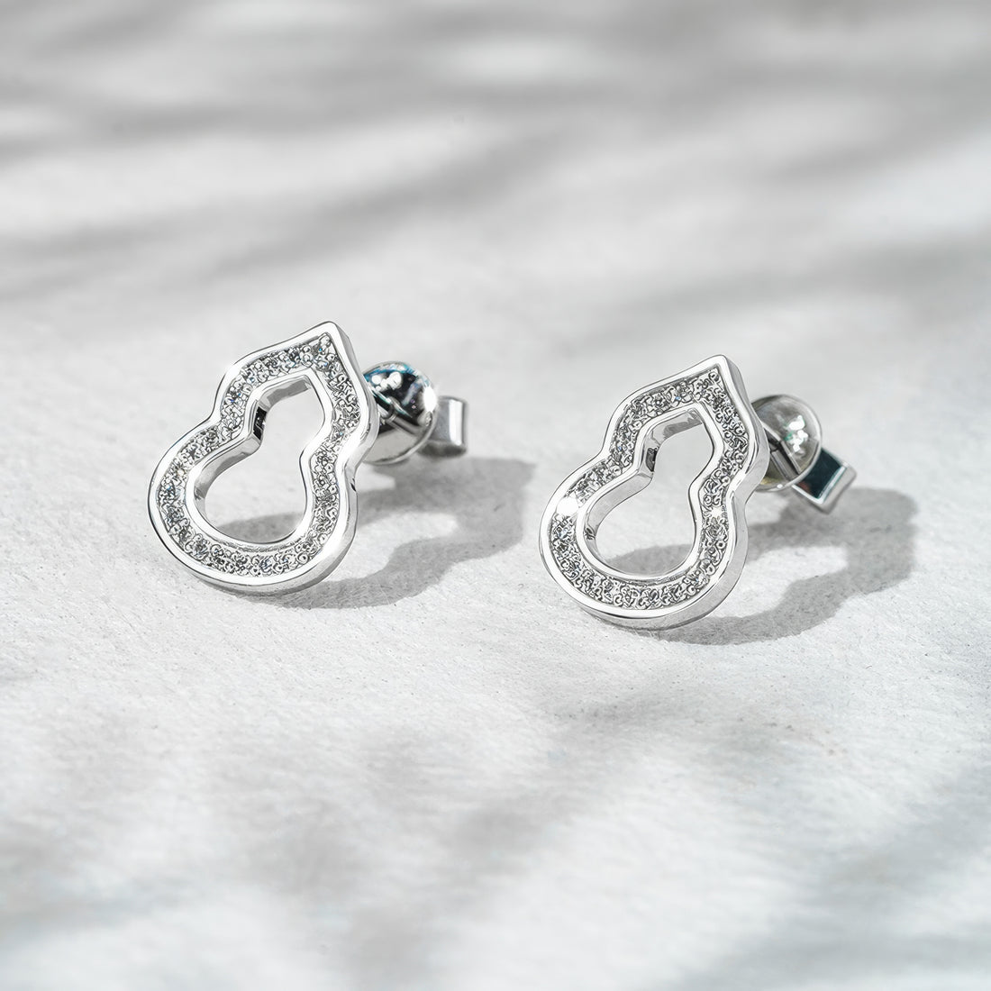 Elara openwork lab diamond earrings, view 7