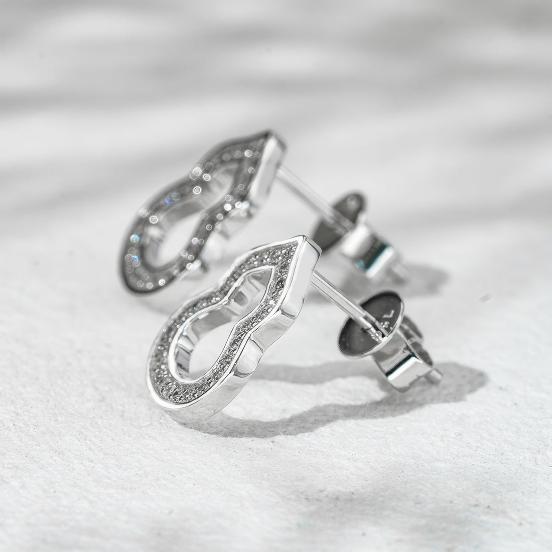 Elara openwork lab diamond earrings, view 9