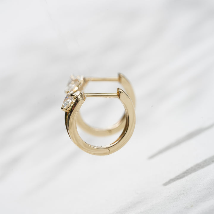 Pear Diamond Hoop Earrings
