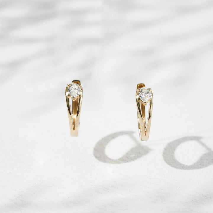 Pear Diamond Hoop Earrings