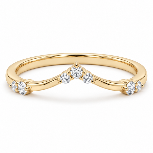 The Diadem — Diamond V Contour Wedding Band