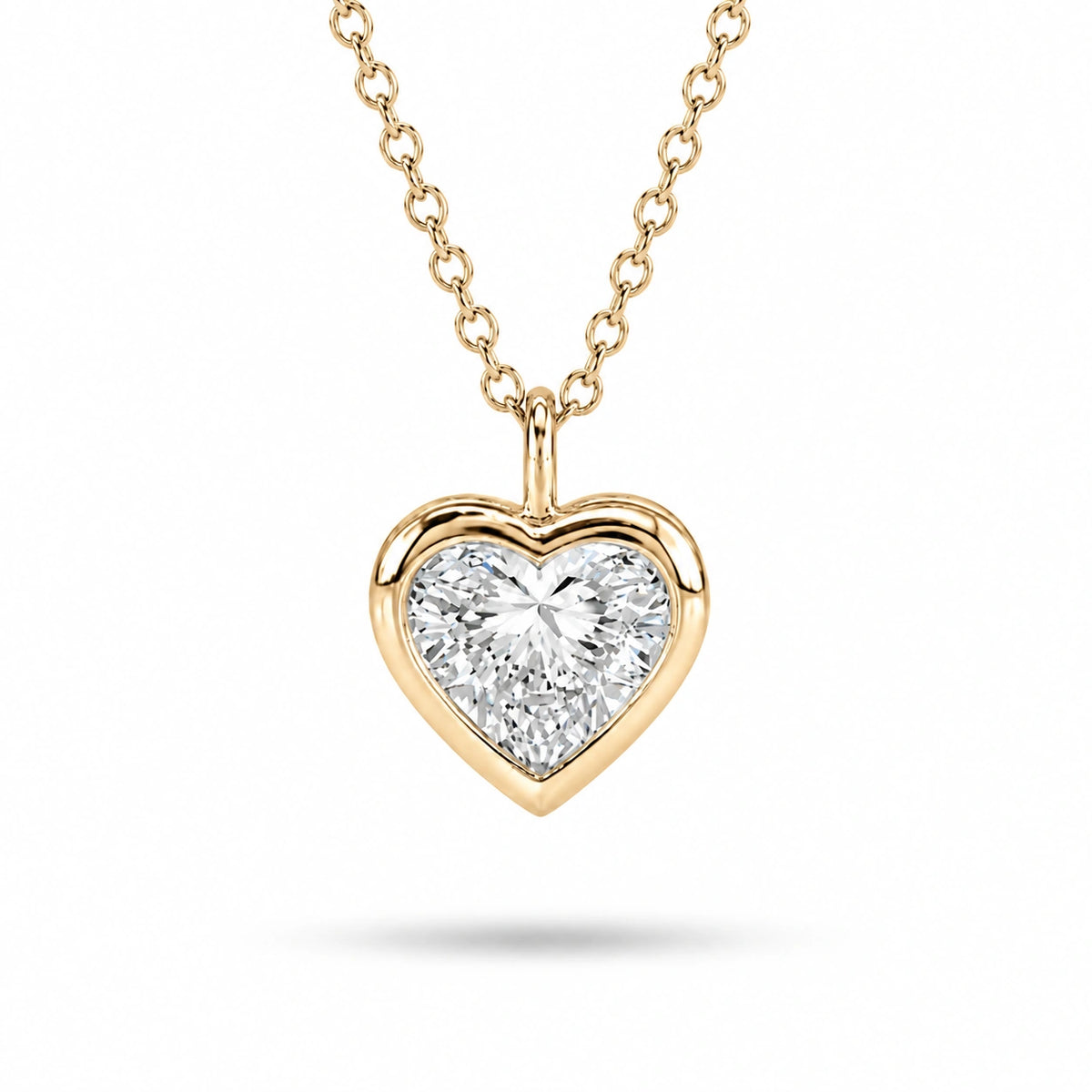 Bezel-Set Heart Lab Diamond Pendant — 1.00ct
