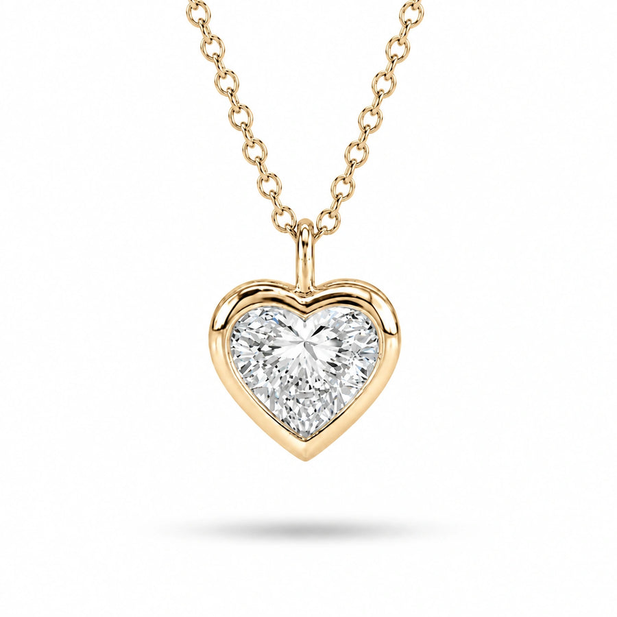Bezel-Set Heart Lab Diamond Pendant — 1.00ct
