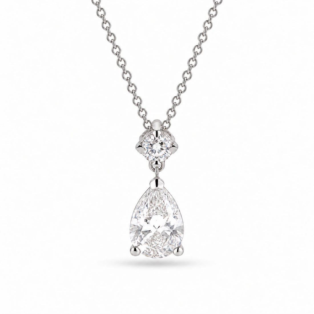Lumière Drop Pear Lab Diamond Pendant in Platinum 950