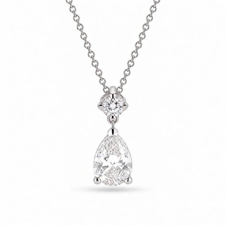 Lumière Drop Pear Lab Diamond Pendant in Platinum 950, product visualization