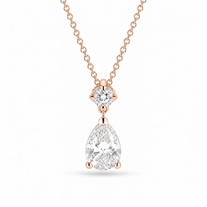 Lumière Drop Pear Lab Diamond Pendant in 14K Rose Gold, product visualization
