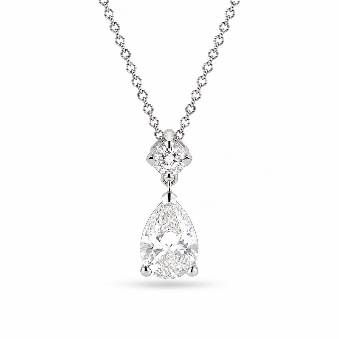 Lumière Drop Pear Lab Diamond Pendant in 14K White Gold, product visualization