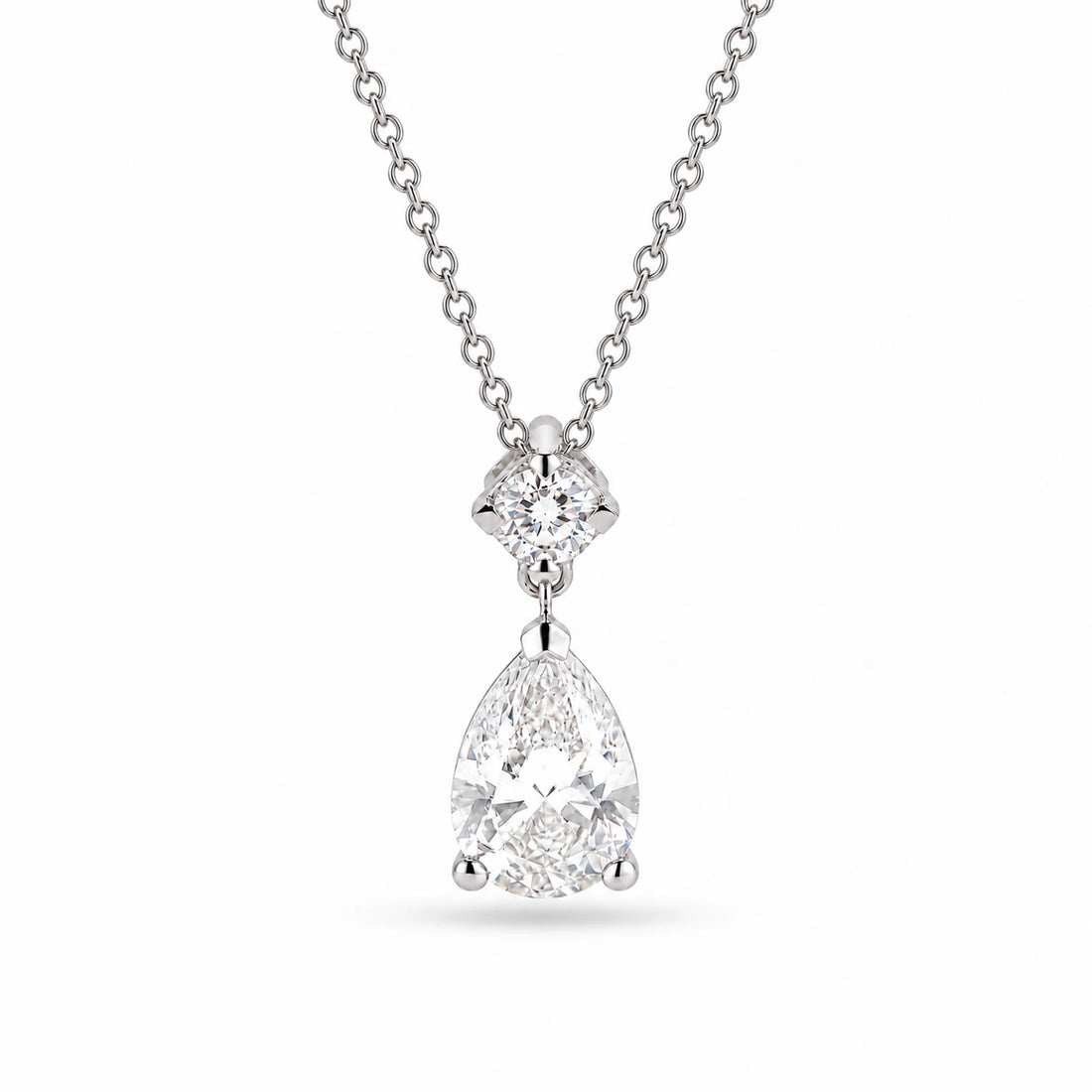 Lumière Drop Pear Lab Diamond Pendant in 14K White Gold