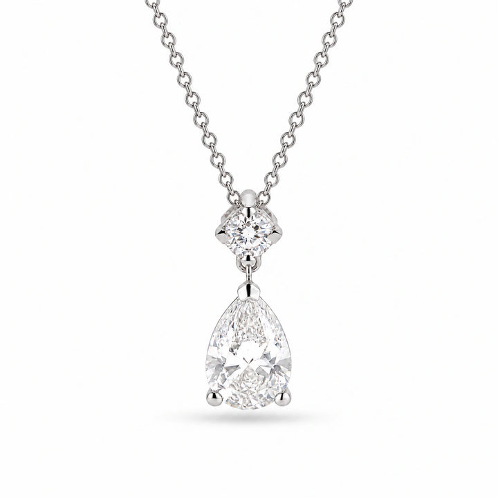 Lumière Drop Pear Lab Diamond Pendant in 14K White Gold, product visualization