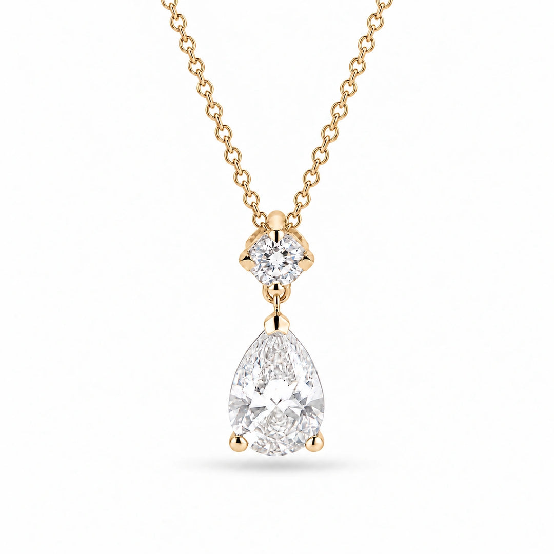 Lumière Drop Pear Lab Diamond Pendant in 14K Yellow Gold, product visualization