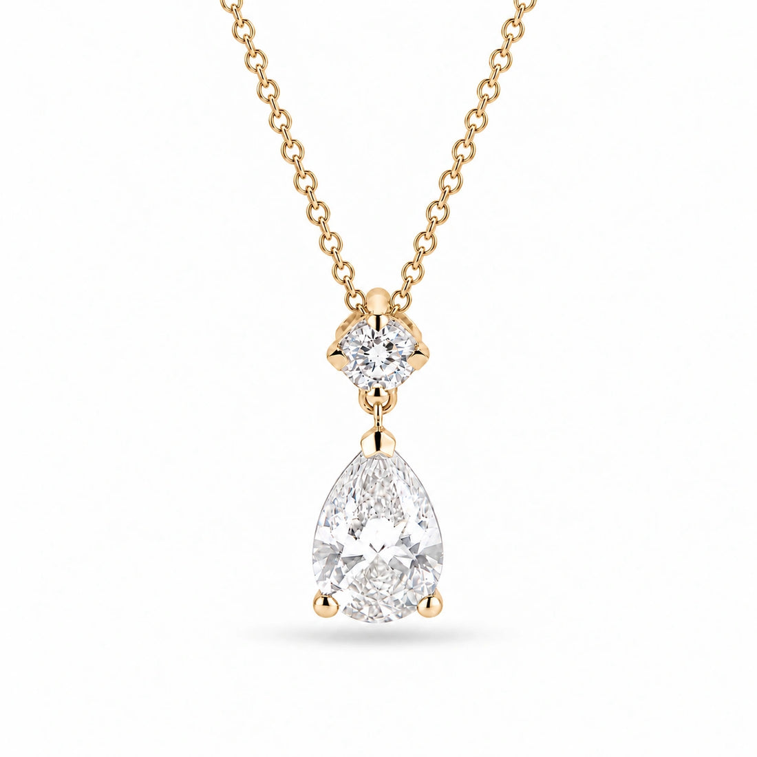 Lumière Drop Pear Lab Diamond Pendant in 14K Yellow Gold