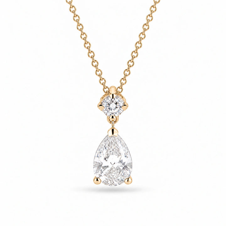 Lumière Drop Pear Lab Diamond Pendant in 14K Yellow Gold, product visualization