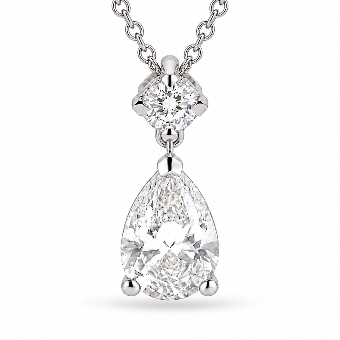 Lumière Drop Pear Lab Diamond Pendant close-up detail