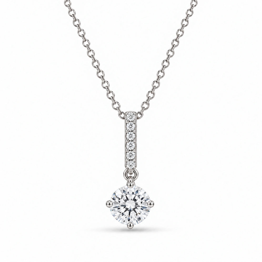 Pavé Bail Round Lab Diamond Pendant 0.40ctw in Platinum 950