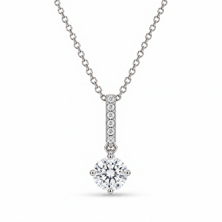 Pavé Bail Round Lab Diamond Pendant 0.40ctw in Platinum 950, product visualization