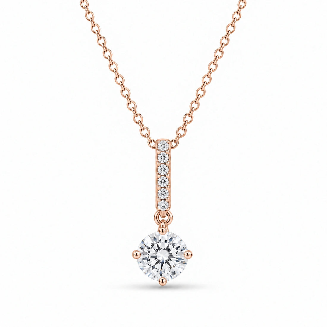 Pavé Bail Round Lab Diamond Pendant 0.40ctw in 14K Rose Gold