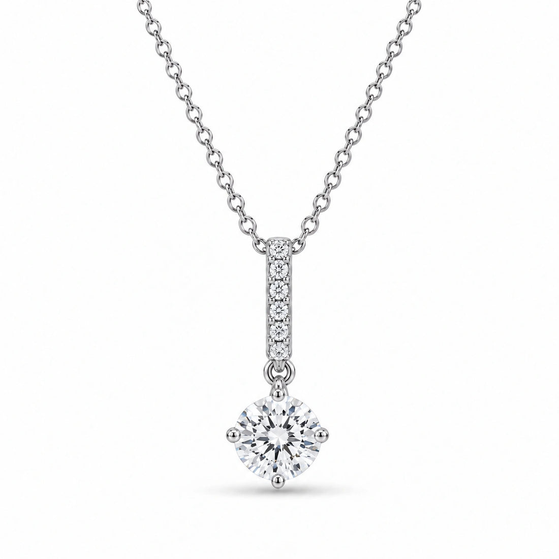 Pavé Bail Round Lab Diamond Pendant 0.40ctw in 14K White Gold