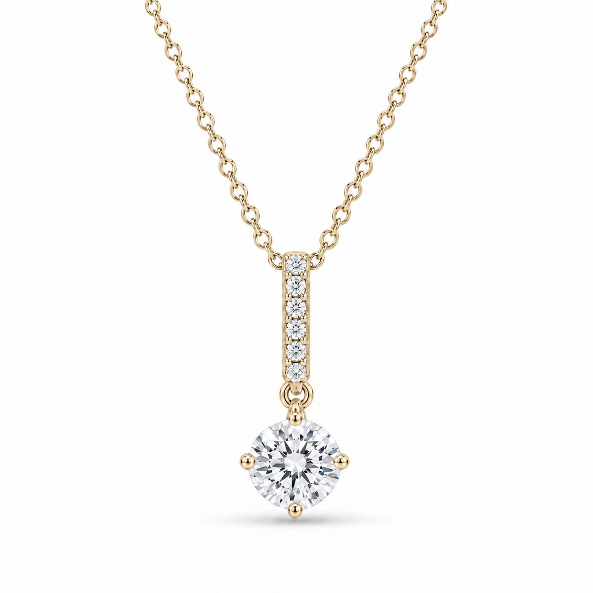 Pavé Bail Round Lab Diamond Pendant — 0.40ctw