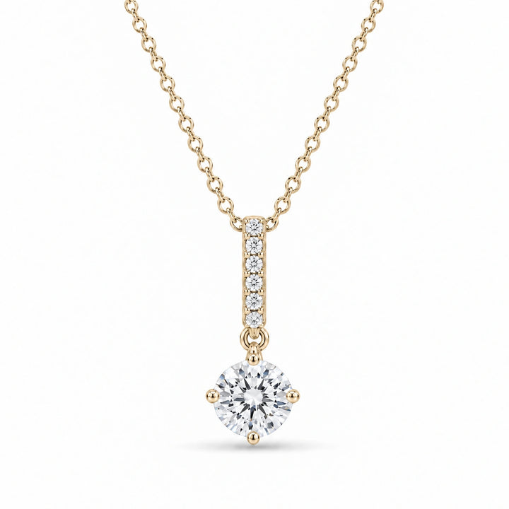 Pavé Bail Round Lab Diamond Pendant 0.40ctw in 14K Yellow Gold, product visualization