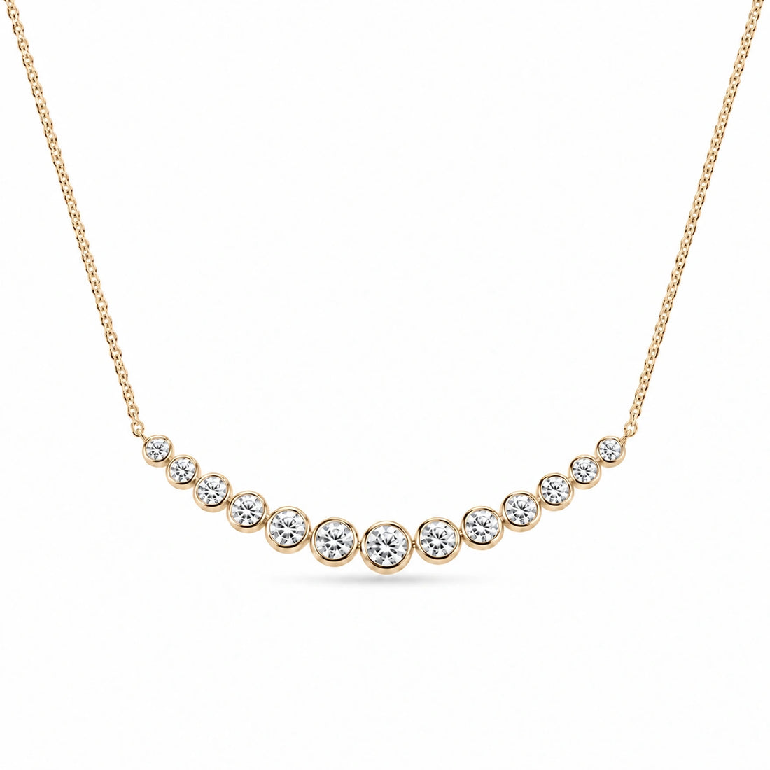 Bezel-Set Curved Bar Lab Diamond Pendant in 14K Yellow Gold