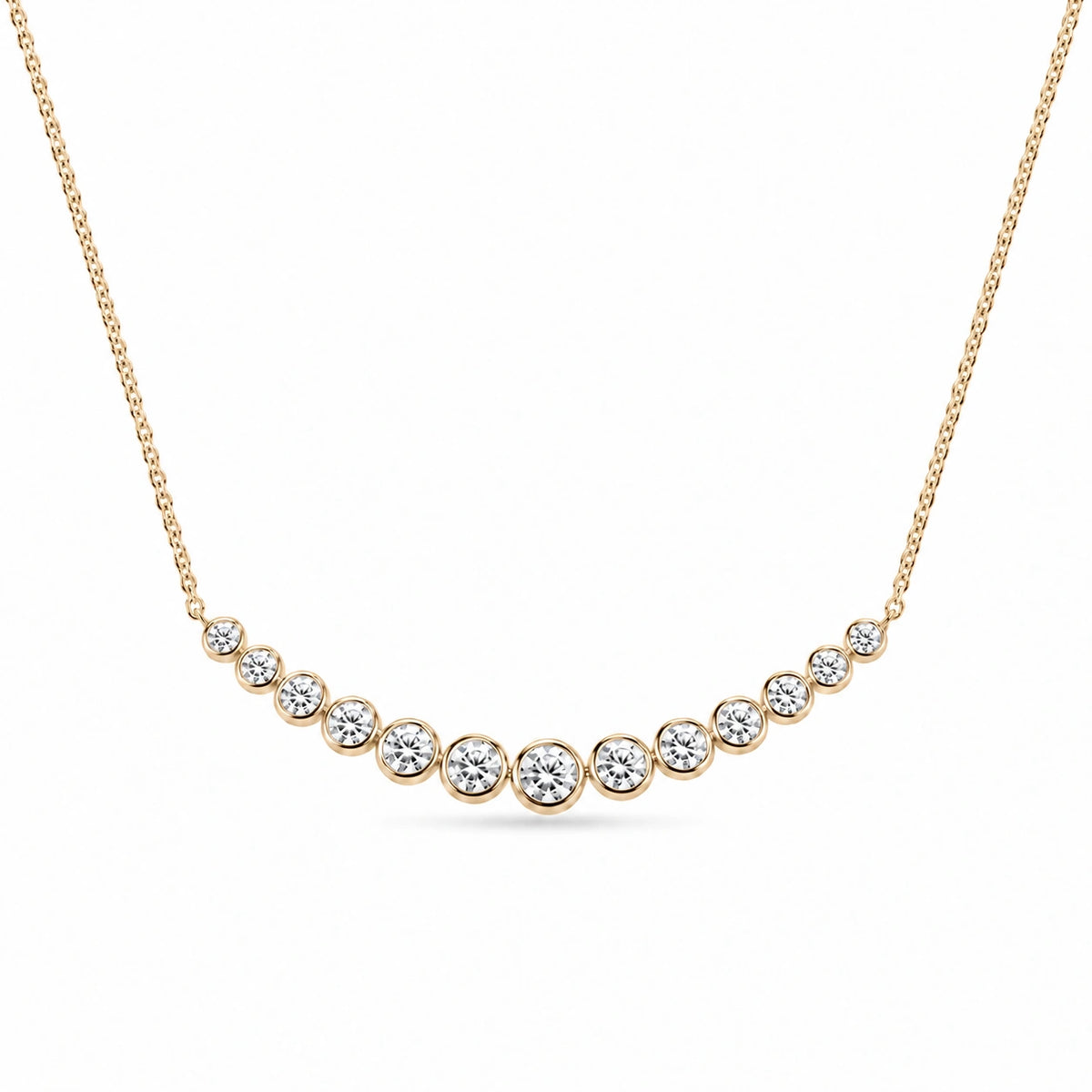 Bezel-Set Curved Bar Lab Diamond Pendant — 2.20ctw